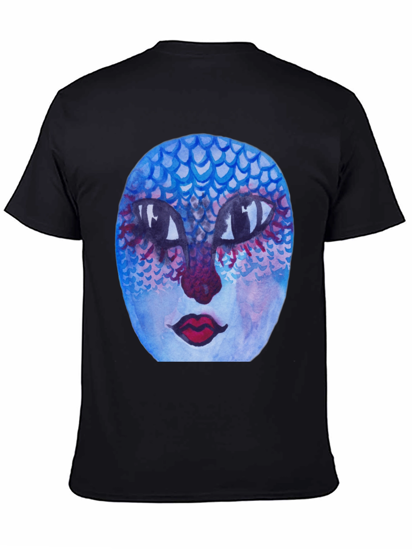Unique Artistic Face Graphic Tee - Black