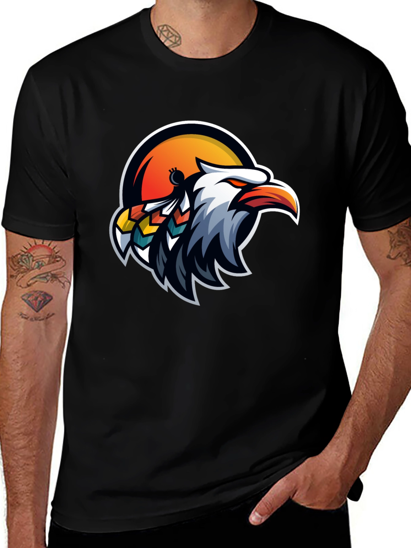 Eagle Head Graphic Tee - Cool Bird Design