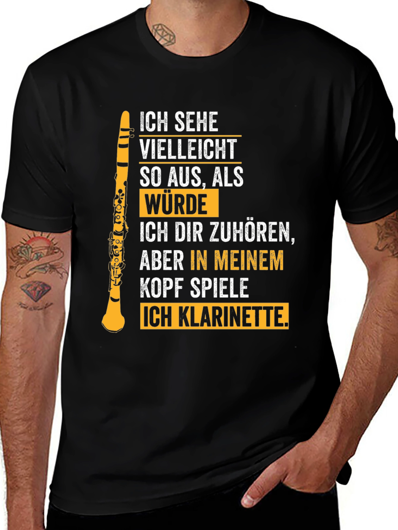 Clarinet Musician T-Shirt: In My Head Im Playing Clarinet