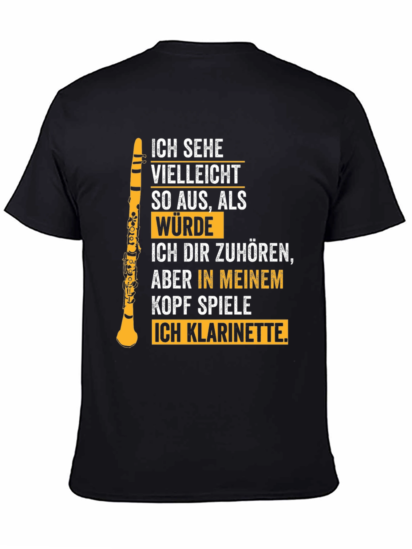 Clarinet Musician T-Shirt: In My Head Im Playing Clarinet