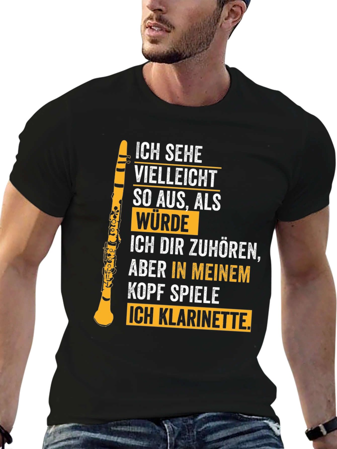 Clarinet Musician T-Shirt: In My Head Im Playing Clarinet