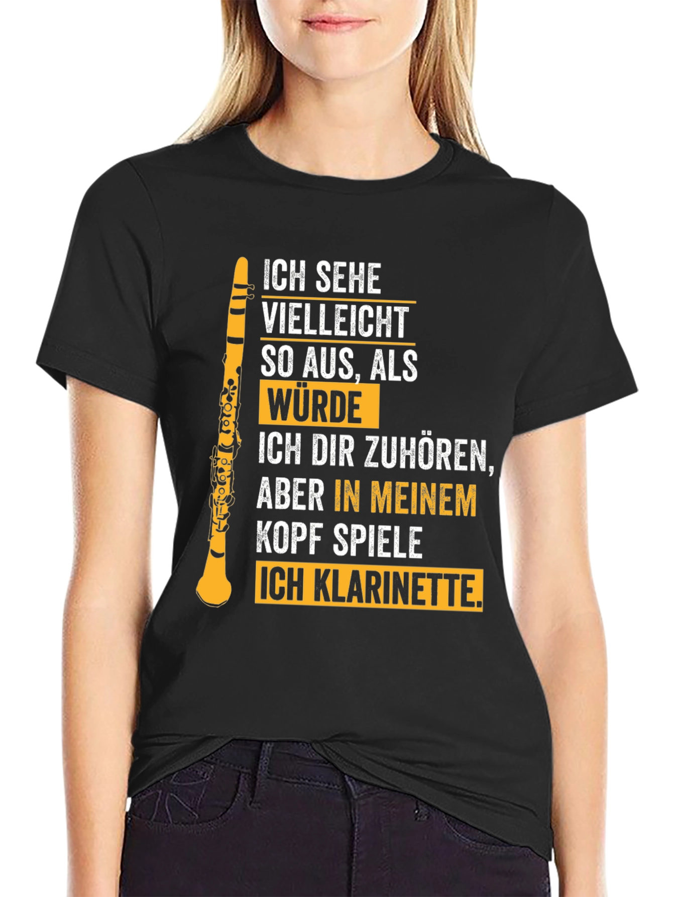 Clarinet Musician T-Shirt: In My Head Im Playing Clarinet