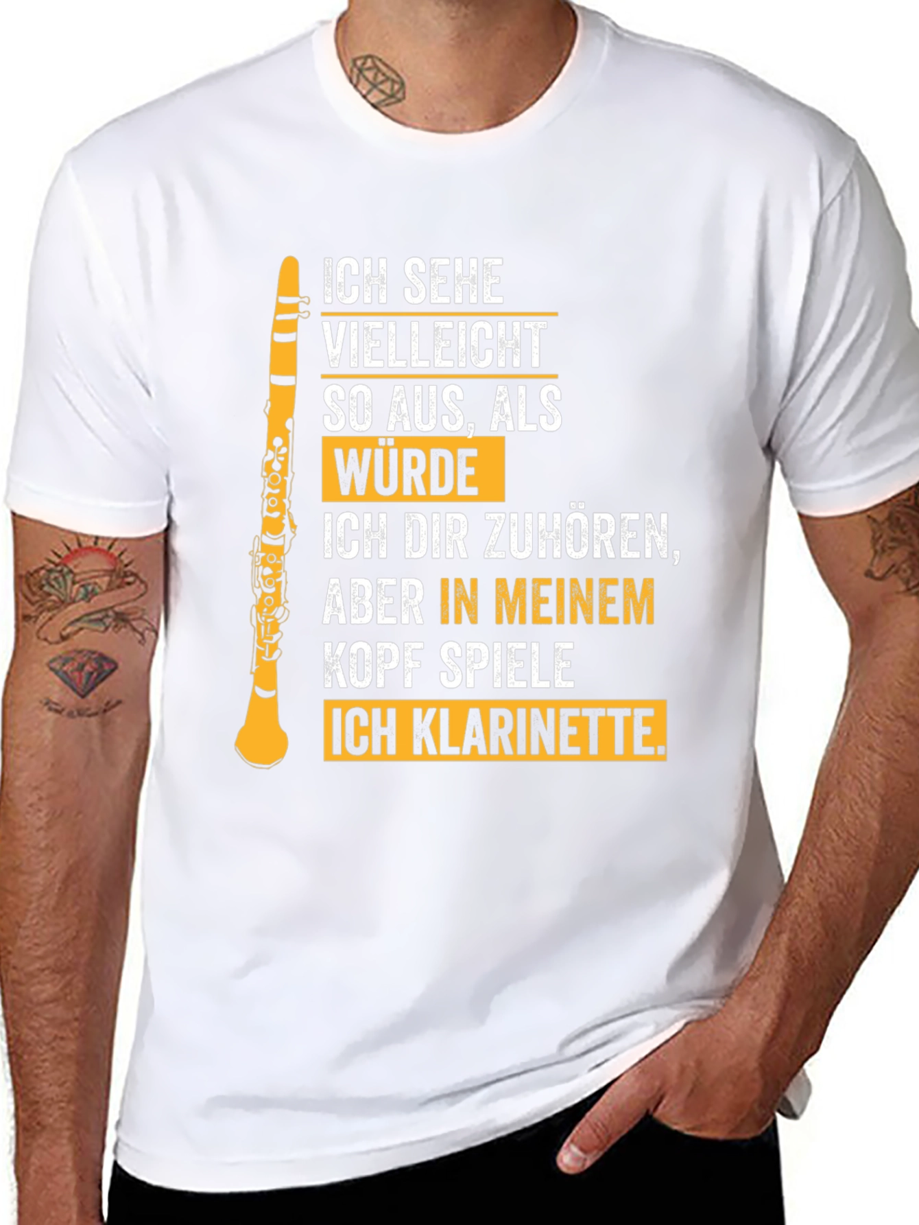 Clarinet Musician T-Shirt: In My Head Im Playing Clarinet