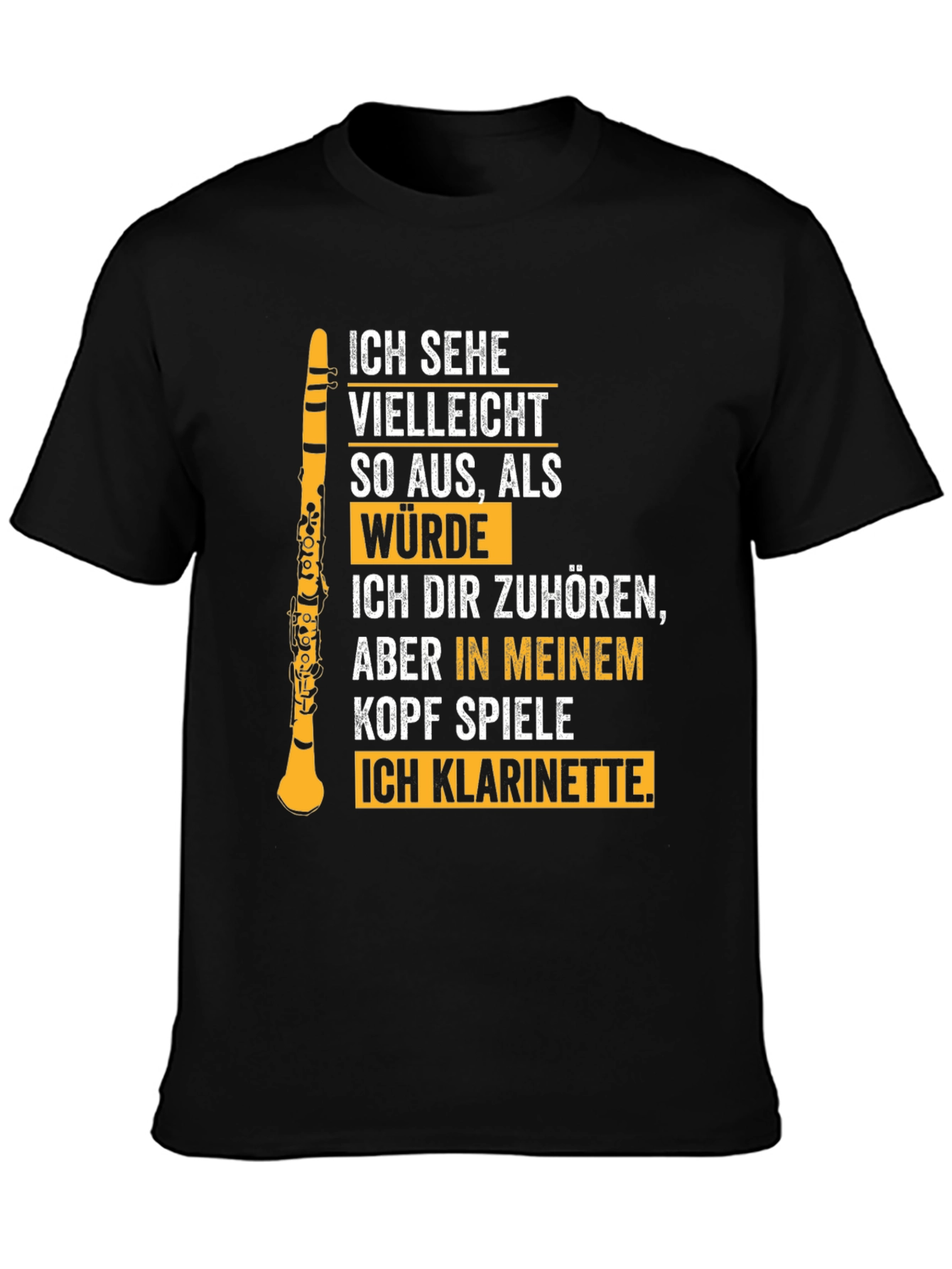 Clarinet Musician T-Shirt: In My Head Im Playing Clarinet