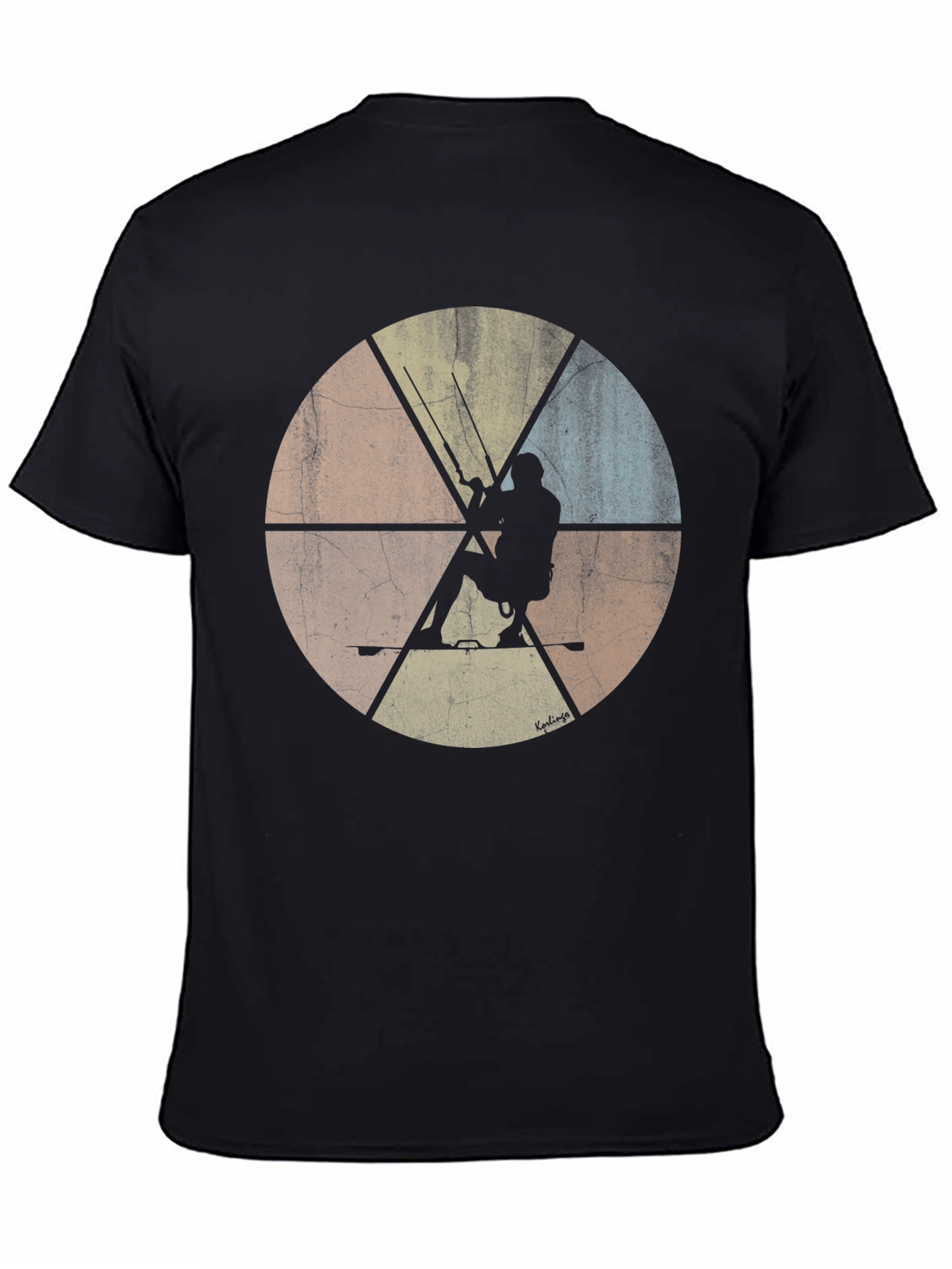 Kitesurfing Silhouette Graphic Tee - Retro Style
