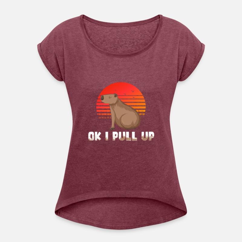 Ok I Pull Up Capybara Shirt Funny Pun Quote Ok I P