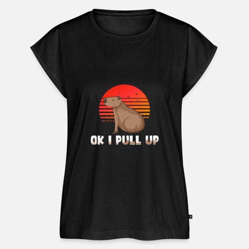 Ok I Pull Up Capybara Shirt Funny Pun Quote Ok I P