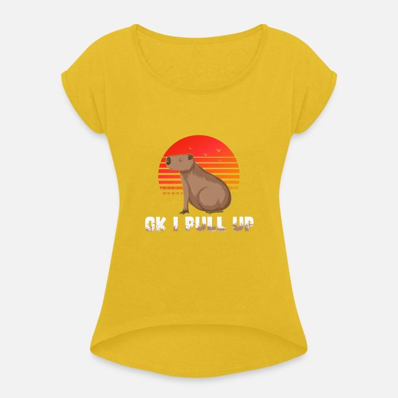 Ok I Pull Up Capybara Shirt Funny Pun Quote Ok I P