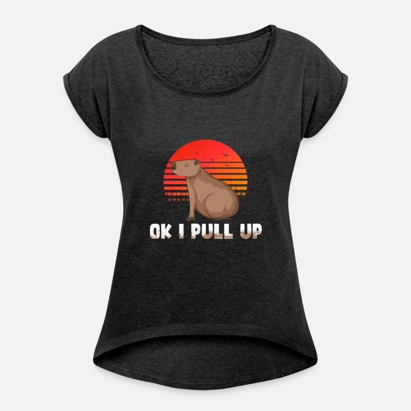 Ok I Pull Up Capybara Shirt Funny Pun Quote Ok I P