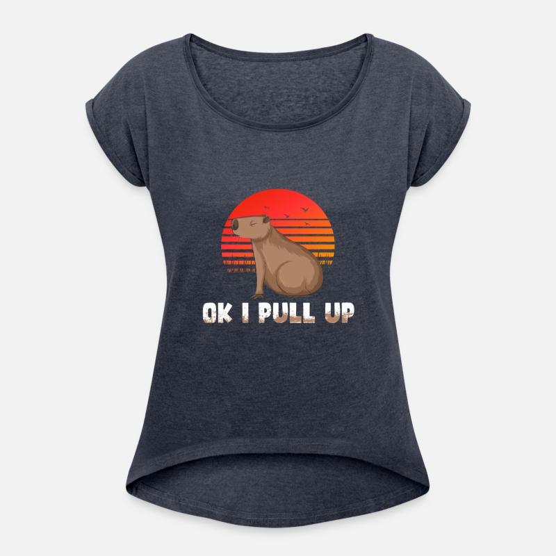 Ok I Pull Up Capybara Shirt Funny Pun Quote Ok I P
