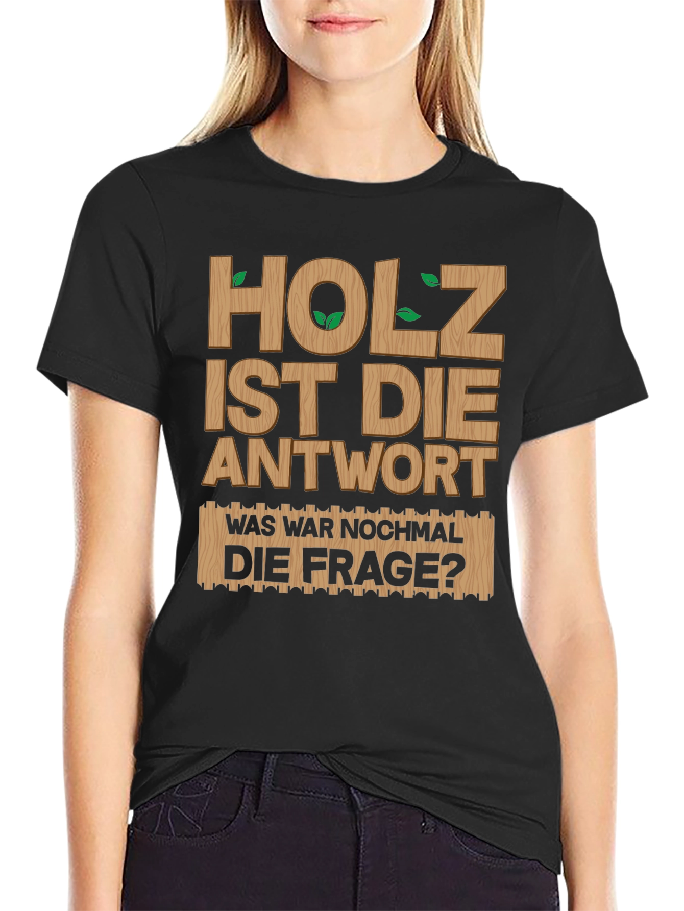 Holz Ist Die Antwort Mens Black Graphic Tee