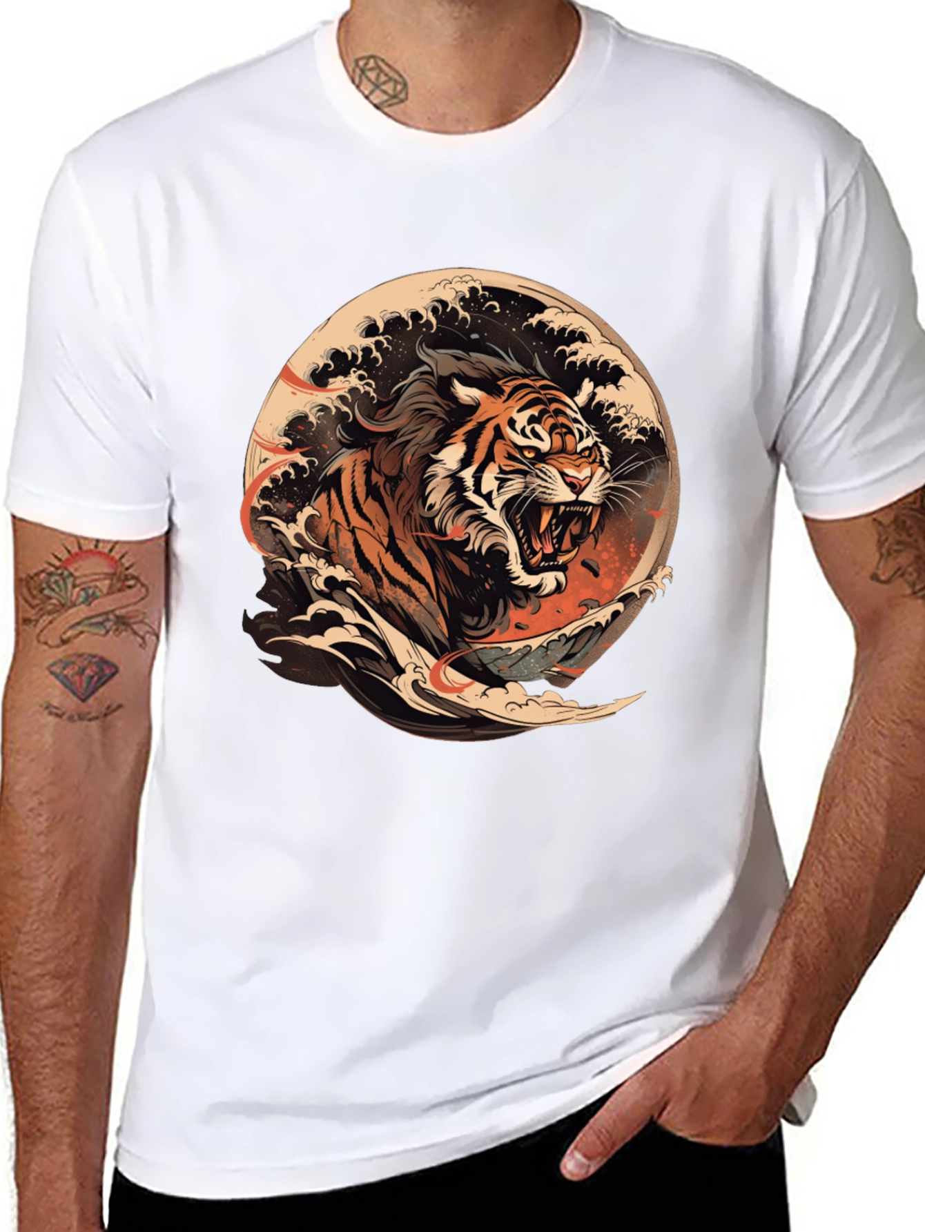 Tiger Wave Graphic T-Shirt