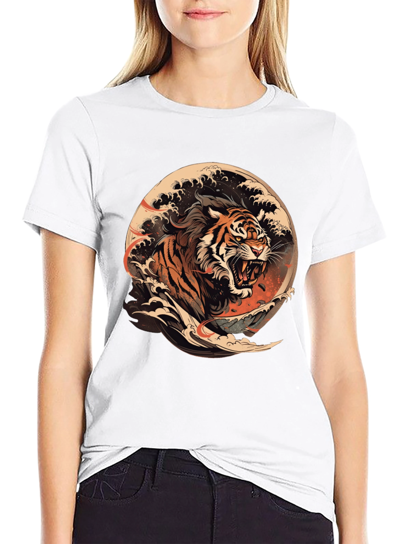 Tiger Wave Graphic T-Shirt