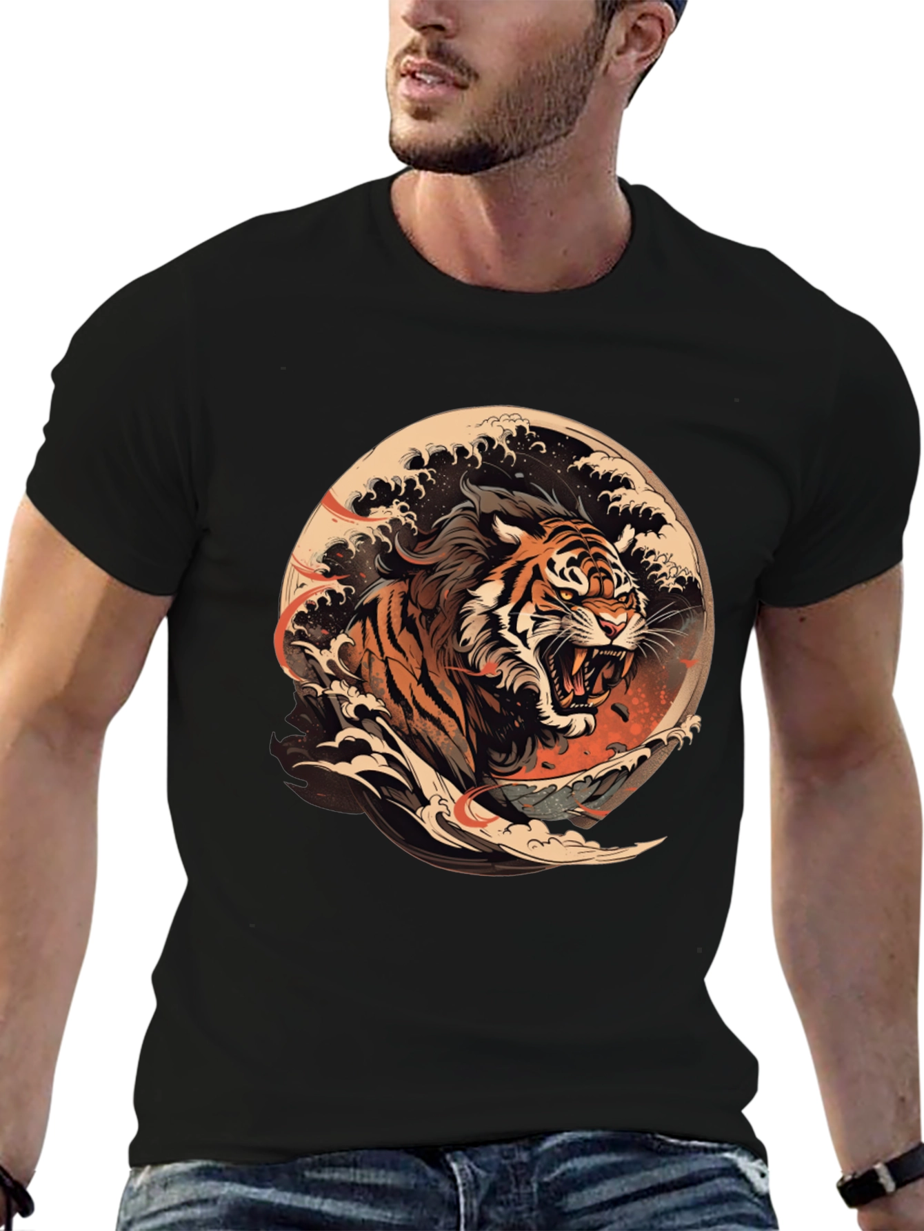 Tiger Wave Graphic T-Shirt
