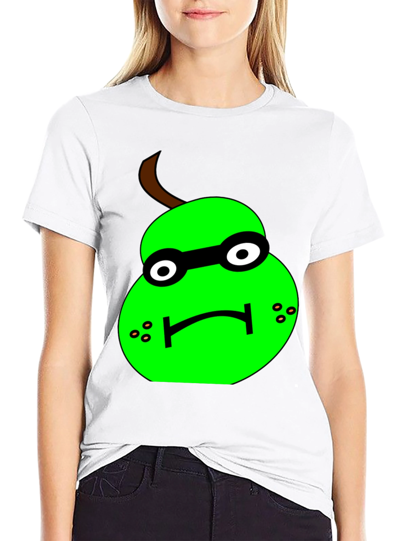 Funny Pear Cartoon T-Shirt - Black Graphic Tee