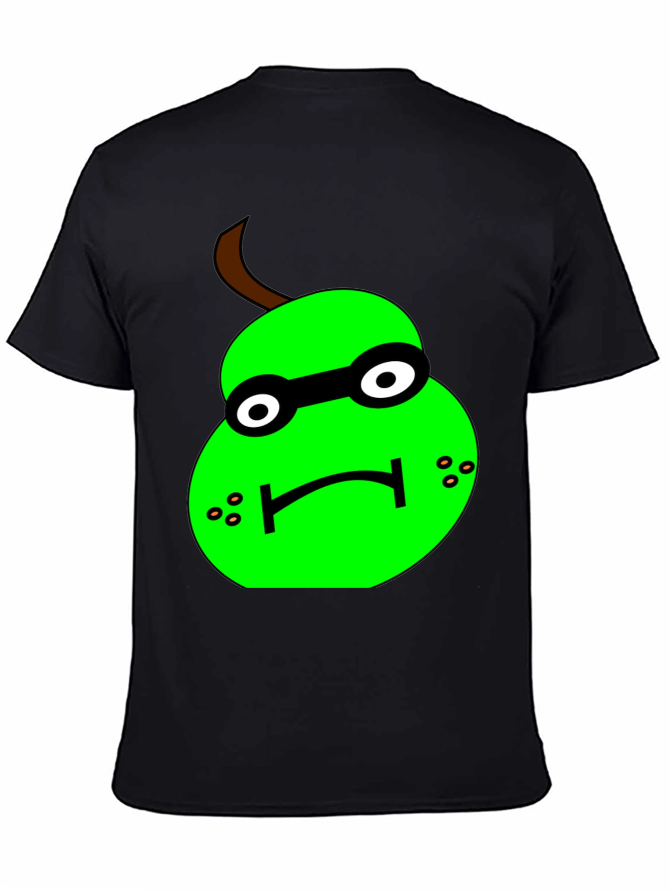 Funny Pear Cartoon T-Shirt - Black Graphic Tee