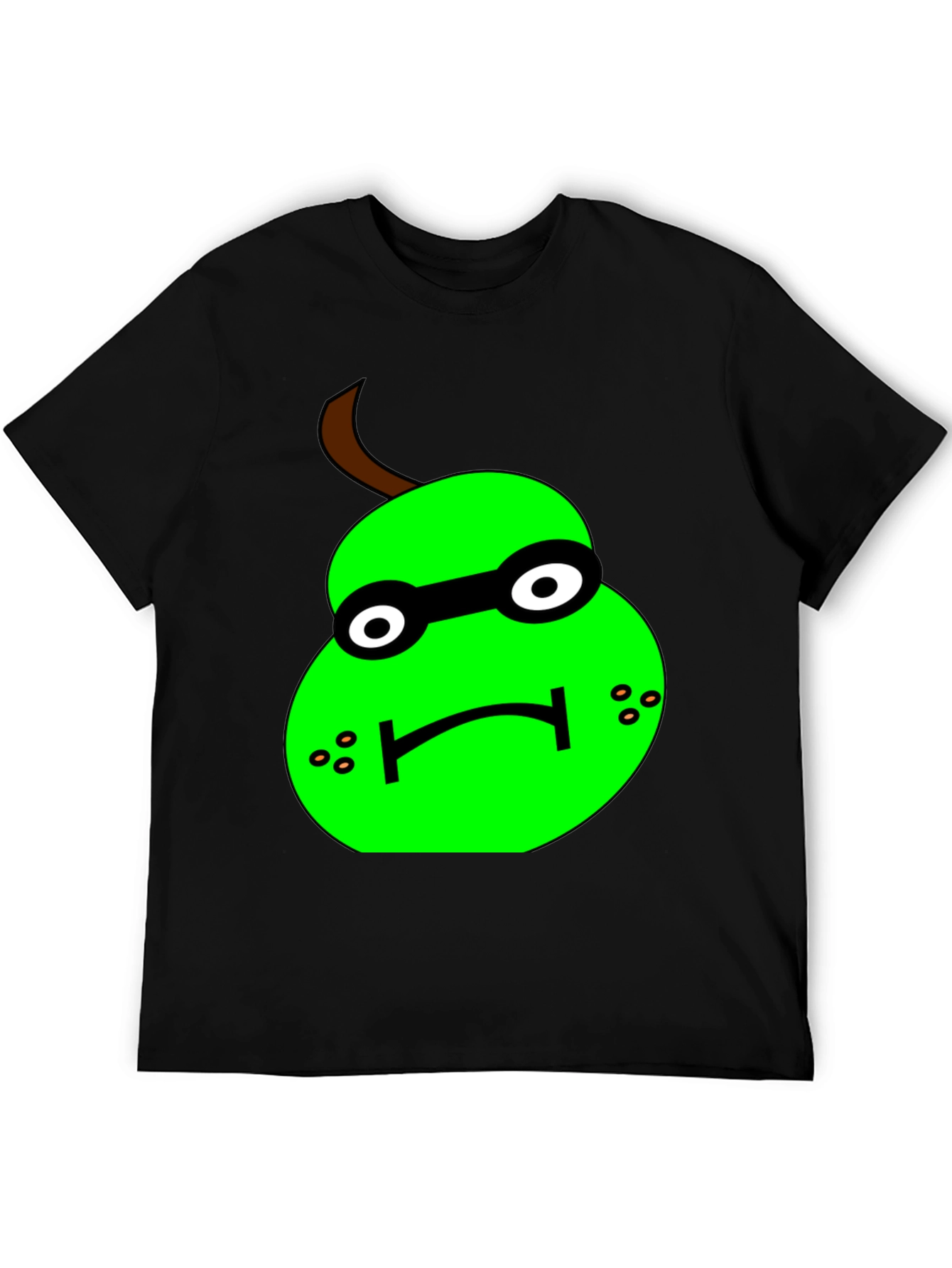 Funny Pear Cartoon T-Shirt - Black Graphic Tee