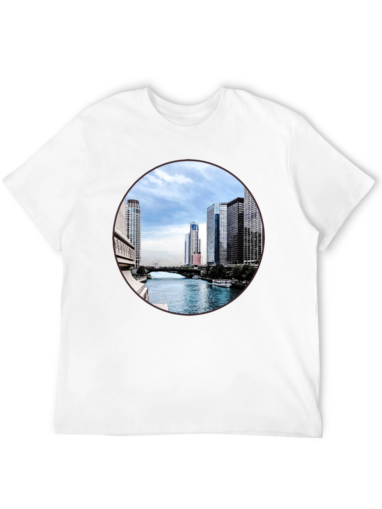 Chicago River T-Shirt - Cityscape Graphic Tee