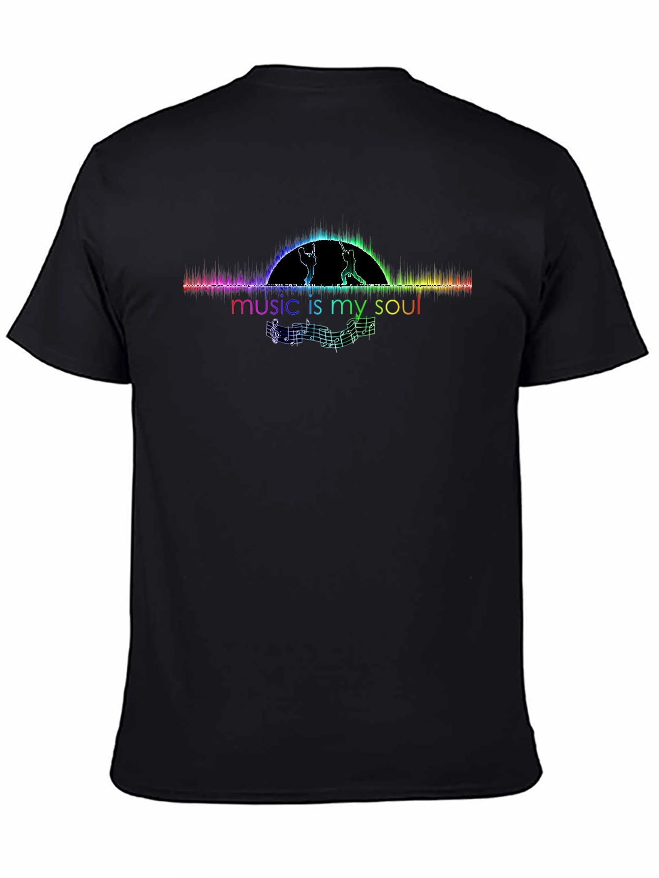 Music is My Soul Graphic T-Shirt - Black