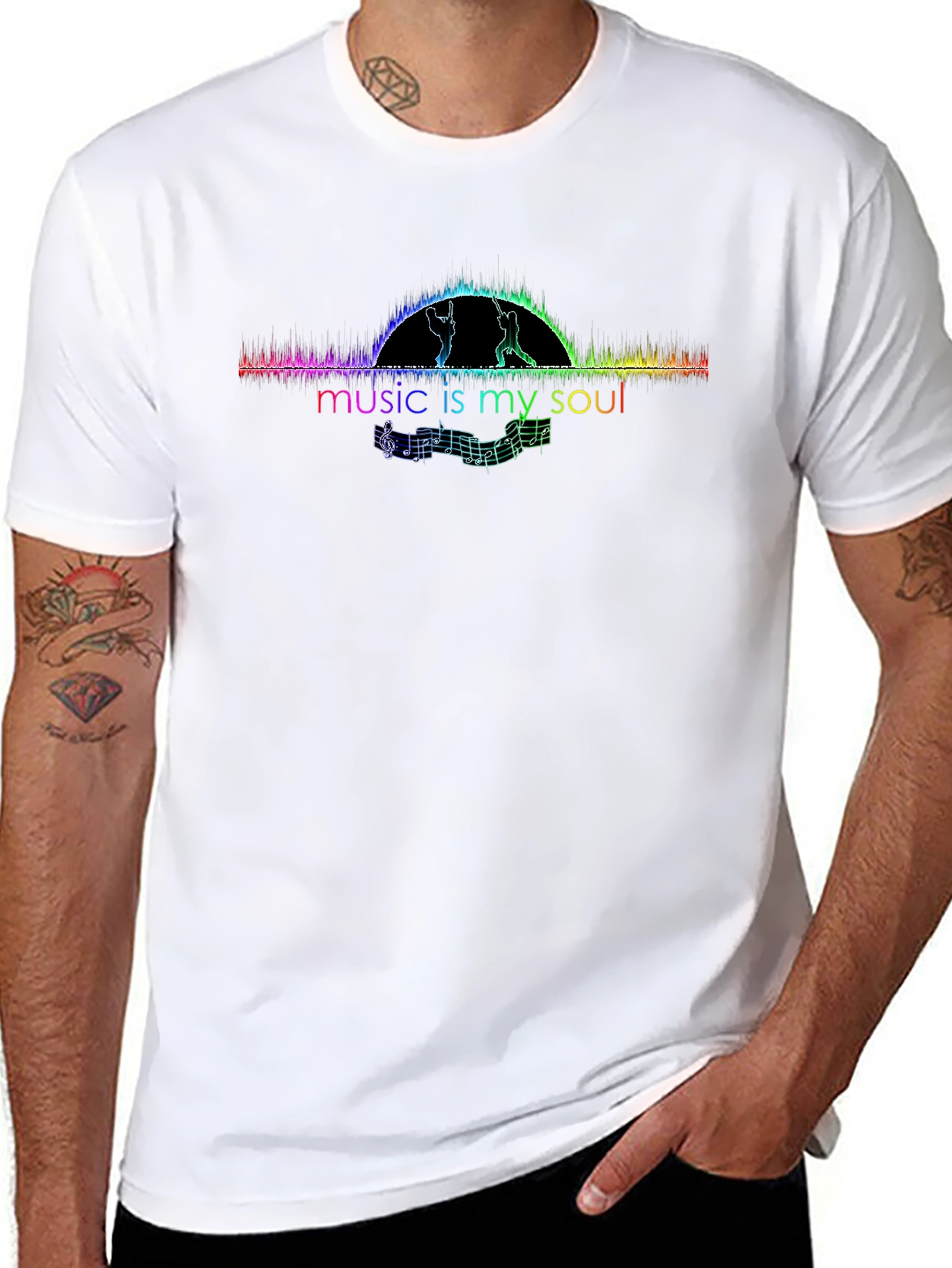 Music is My Soul Graphic T-Shirt - Black