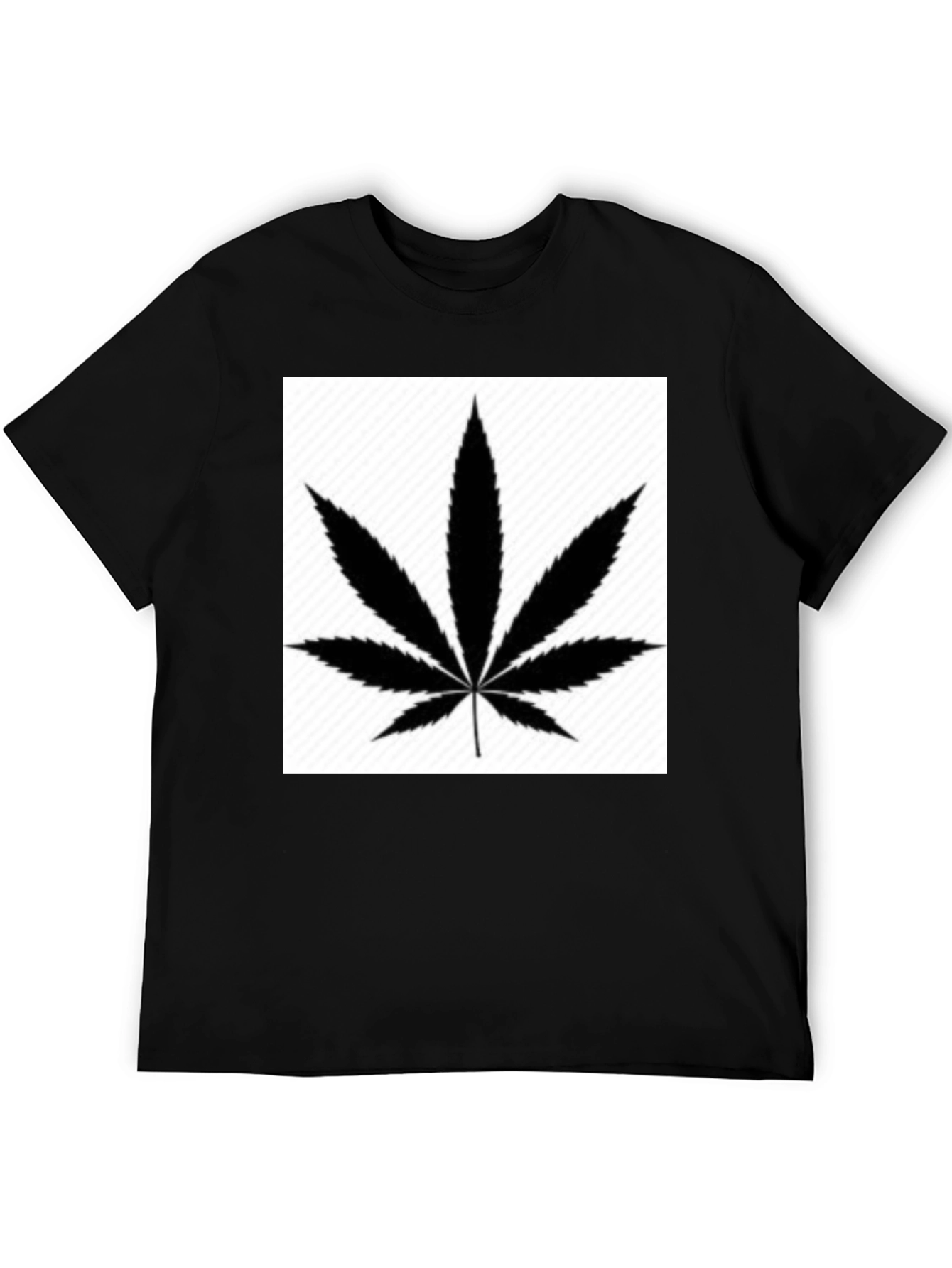 Leaf Graphic Tee - Classic Black Cotton T-Shirt
