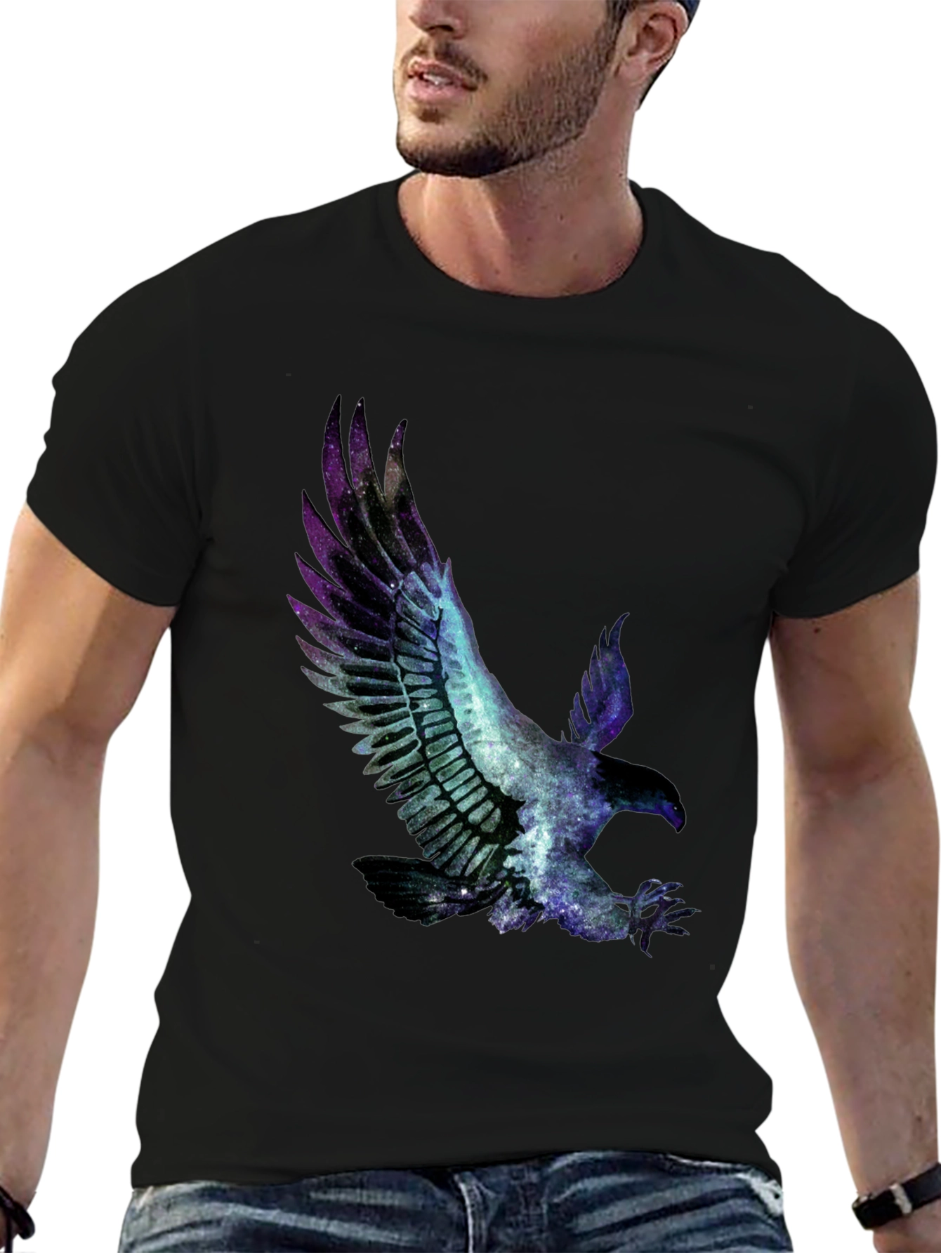 Galaxy Eagle Graphic Tee - Black T-Shirt