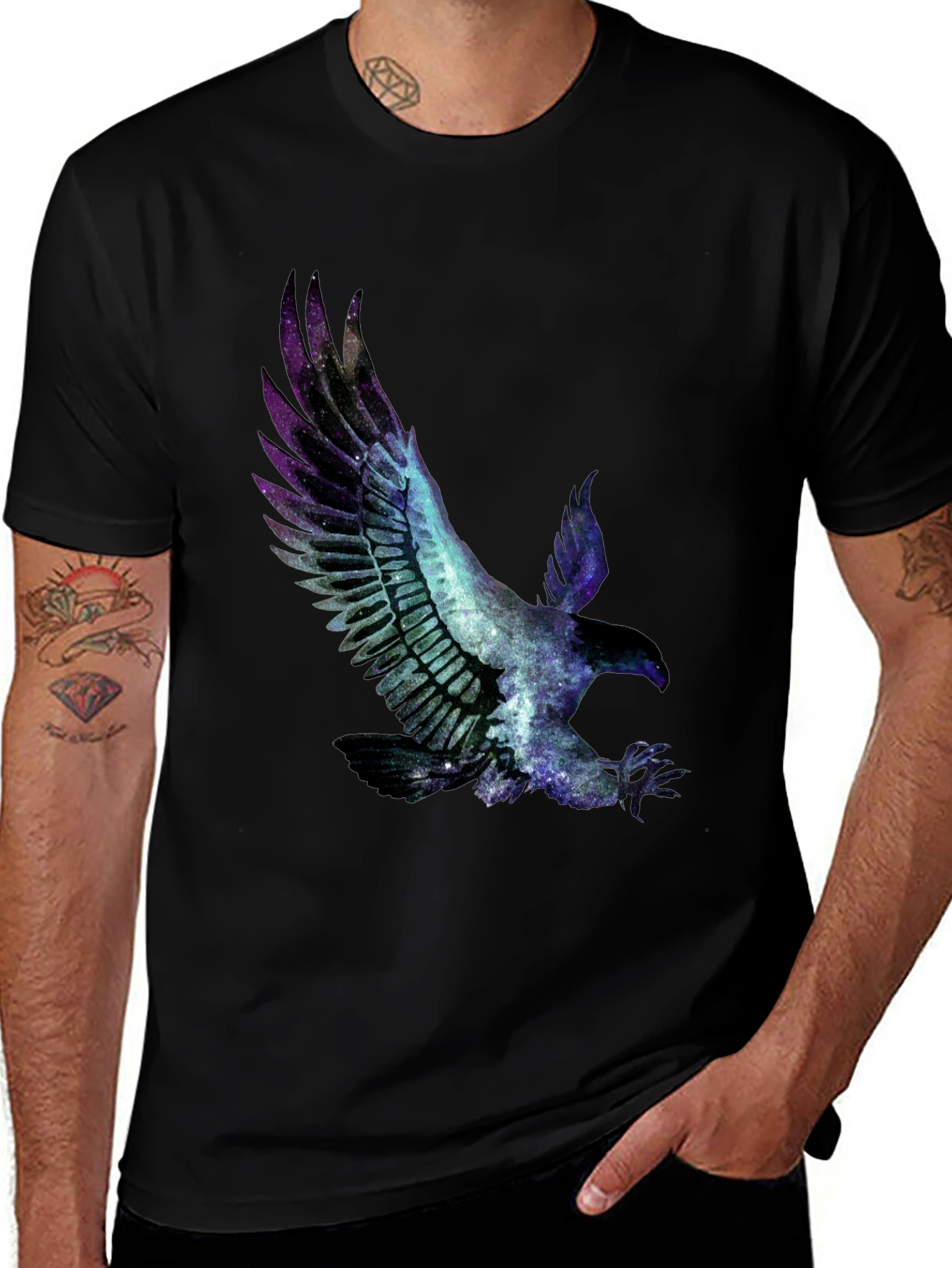 Galaxy Eagle Graphic Tee - Black T-Shirt