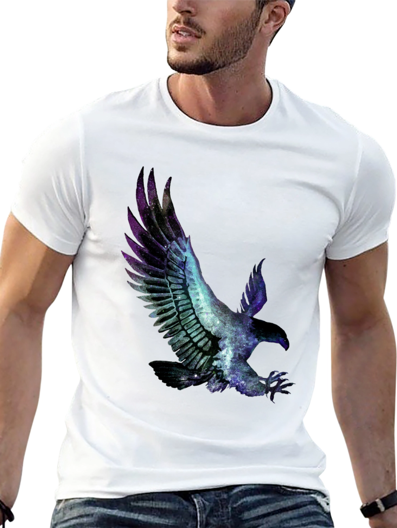 Galaxy Eagle Graphic Tee - Black T-Shirt