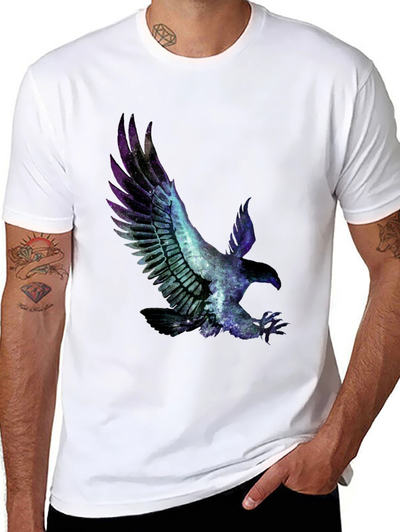 Galaxy Eagle Graphic Tee - Black T-Shirt