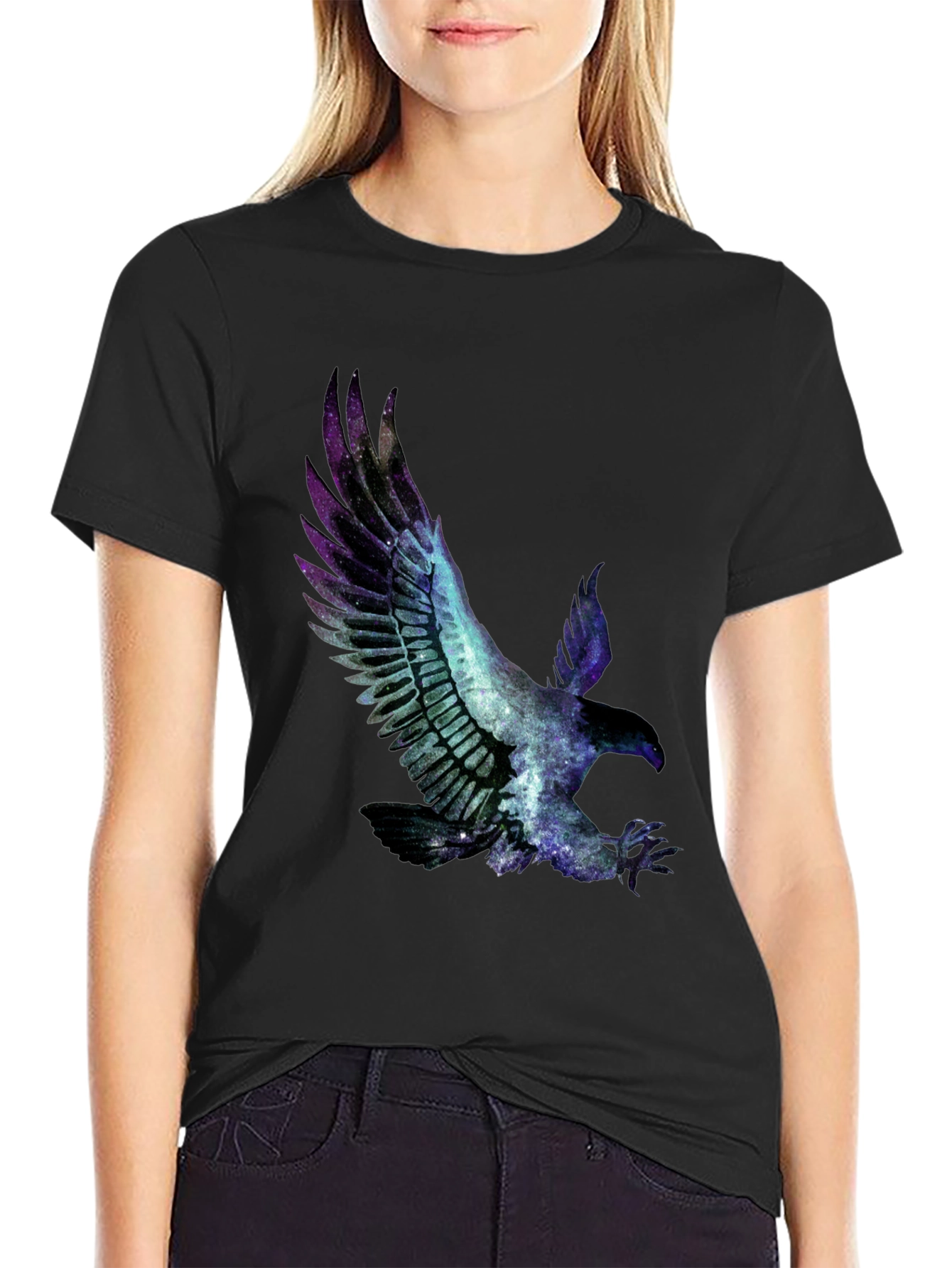 Galaxy Eagle Graphic Tee - Black T-Shirt