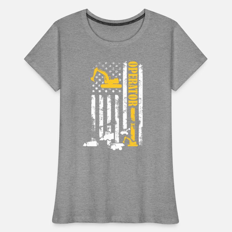 Operator American USA Flag Heavy Equipment