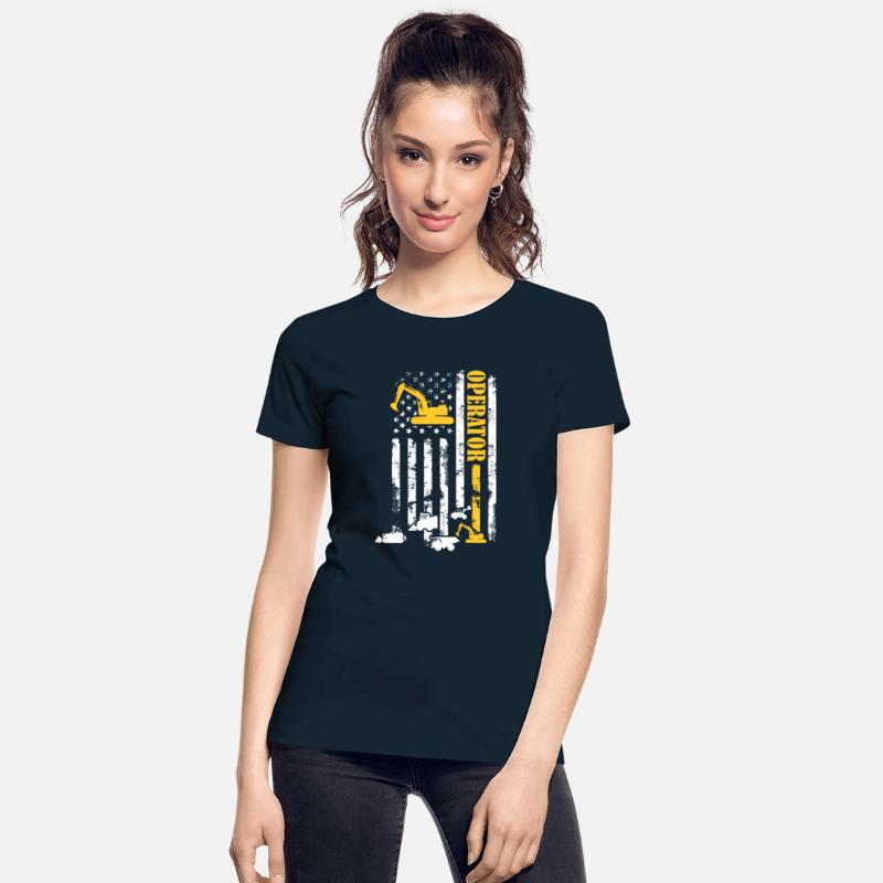 Operator American USA Flag Heavy Equipment
