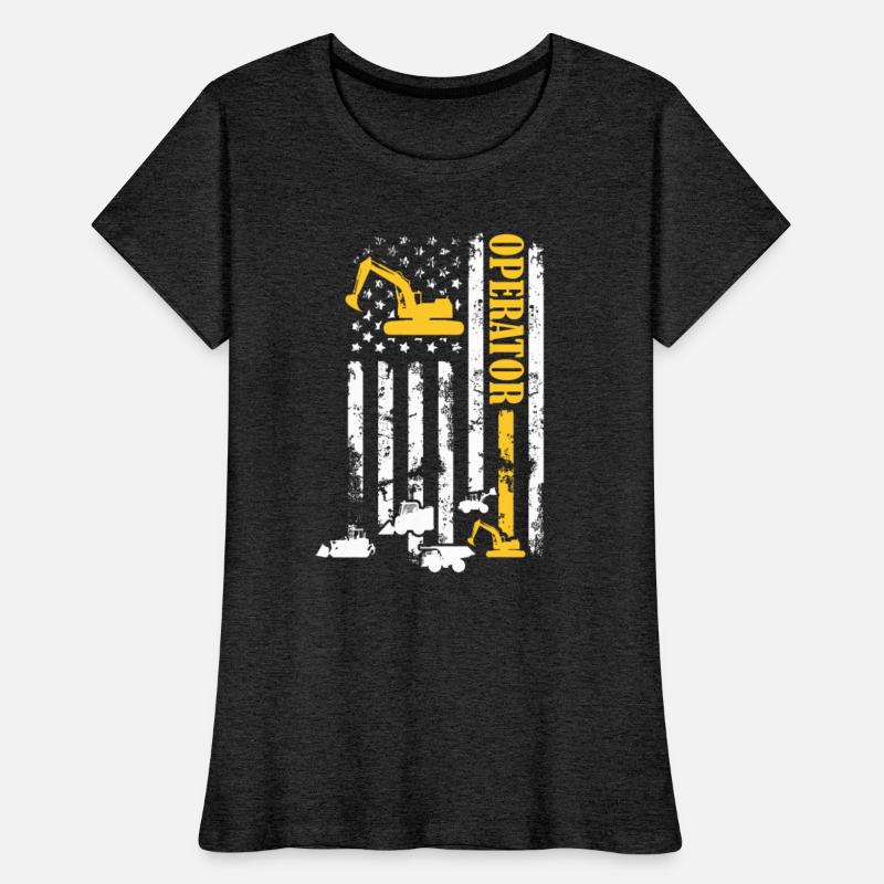 Operator American USA Flag Heavy Equipment