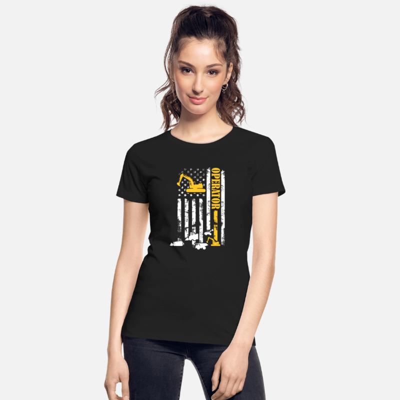 Operator American USA Flag Heavy Equipment