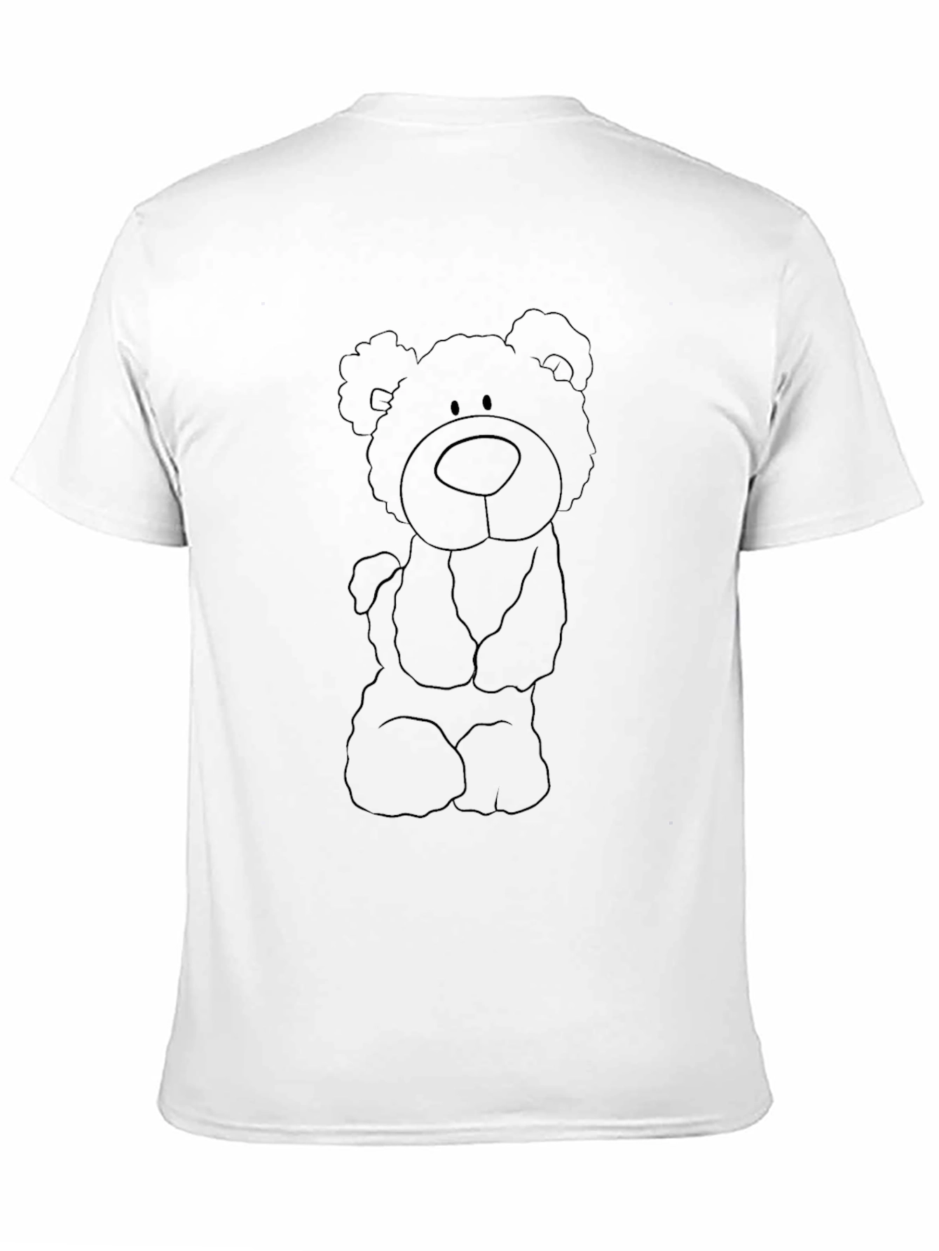 Cute Teddy Bear Graphic Black T-Shirt