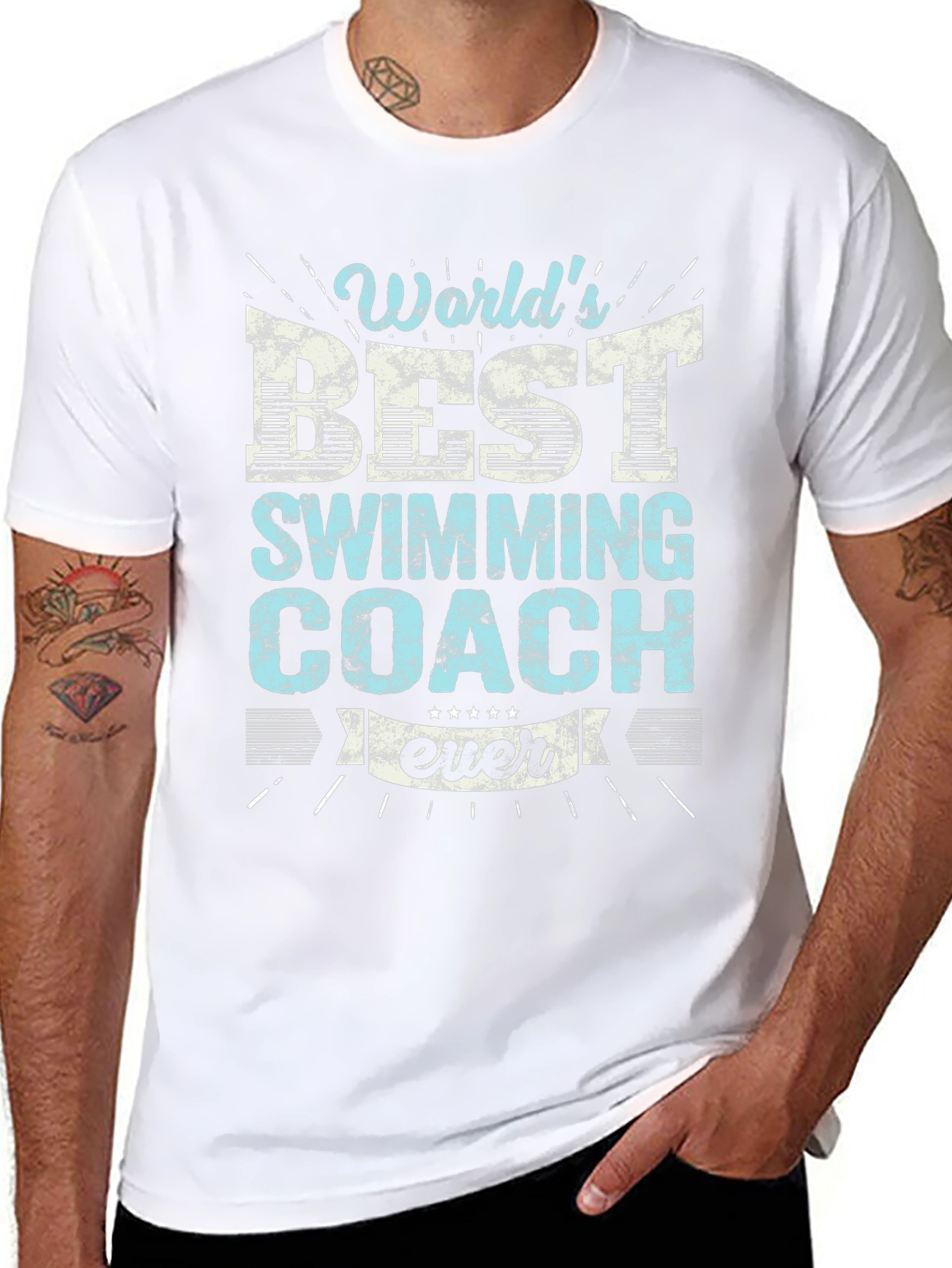 Worlds Best Swimming Coach Ever Graphic T-Shirt