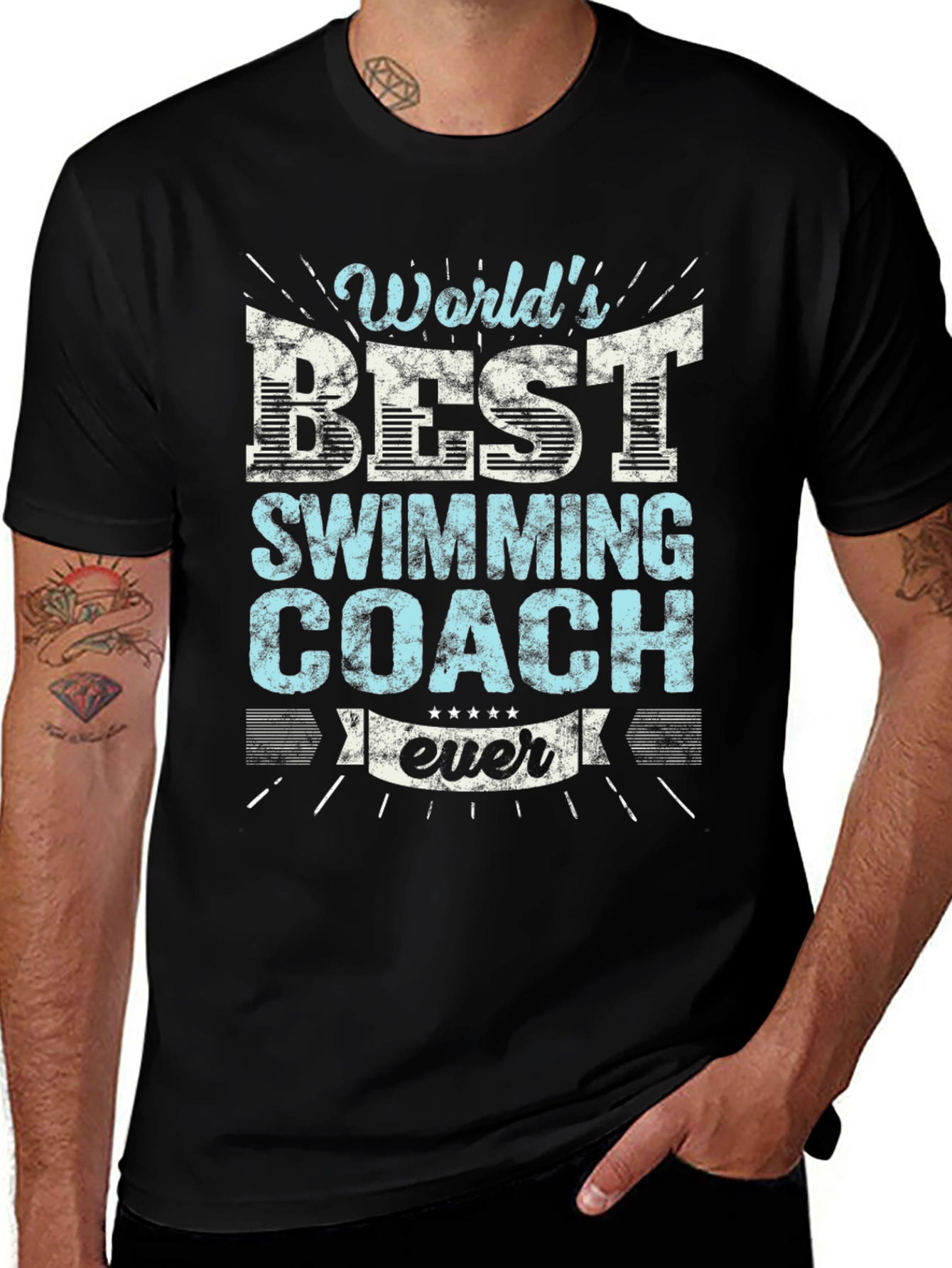 Worlds Best Swimming Coach Ever Graphic T-Shirt