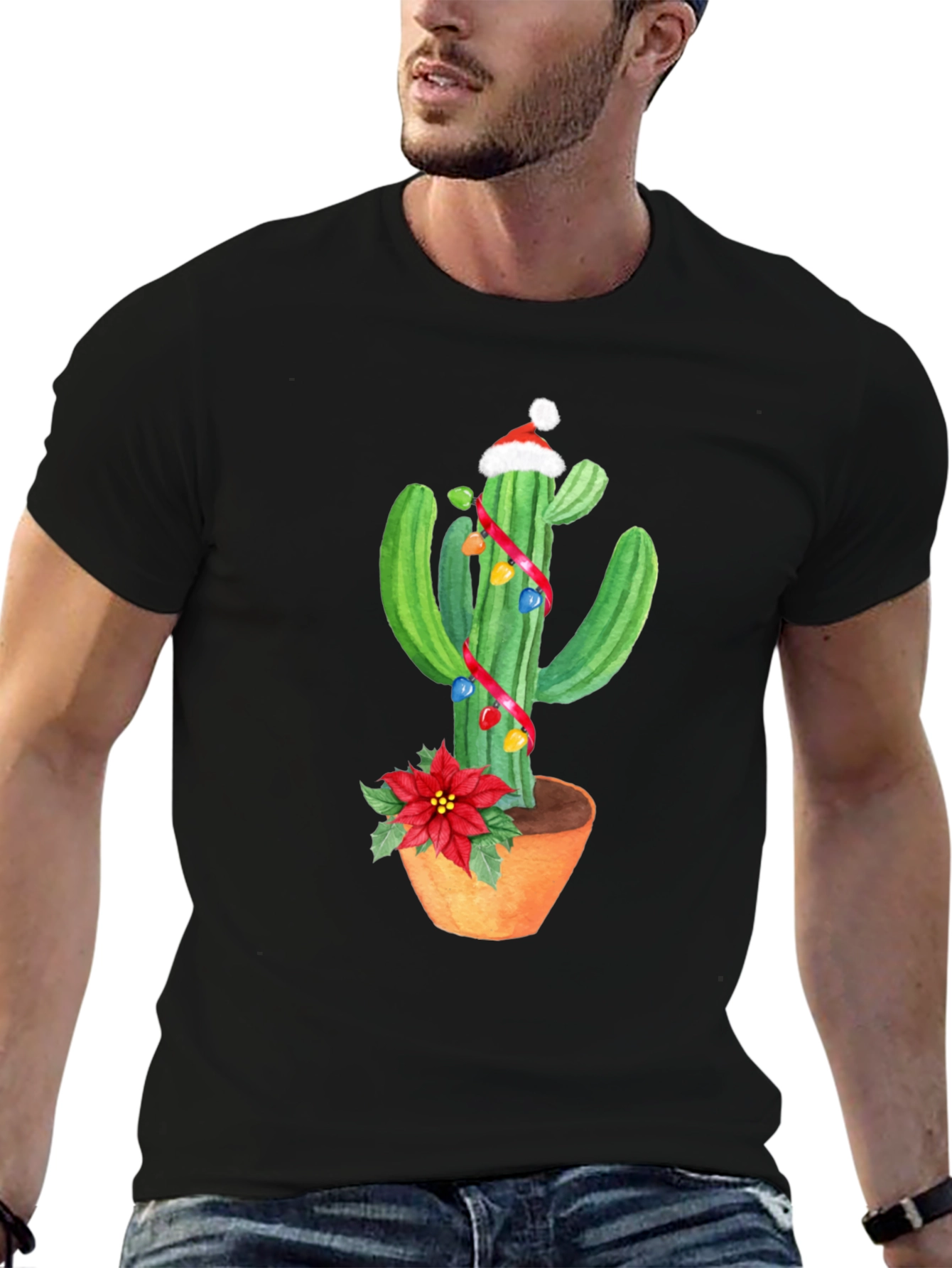 Festive Cactus T-Shirt - Holiday Cheer