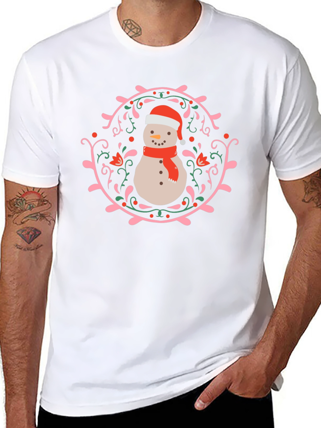 Festive Snowman T-Shirt - Holiday Graphic Tee