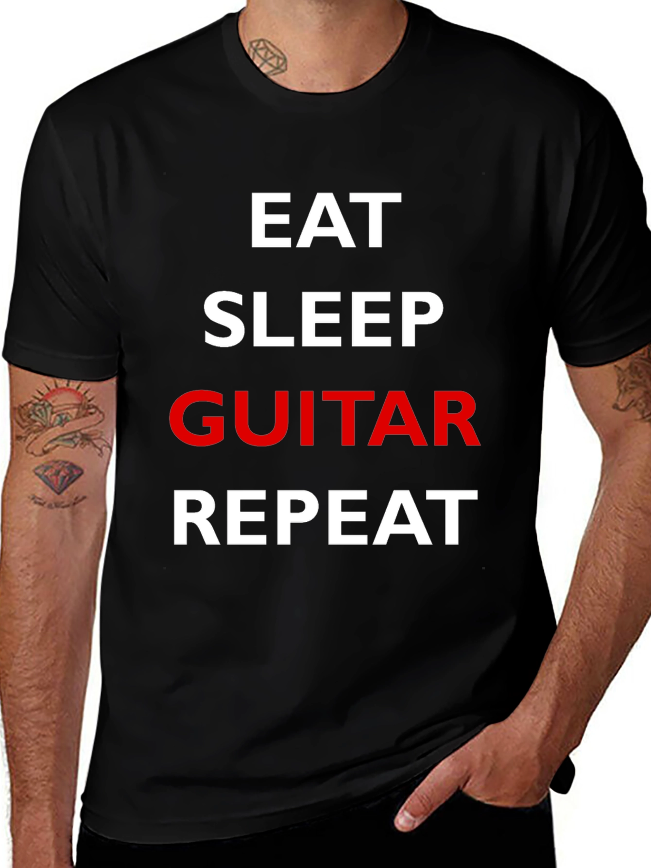 Eat Sleep Guitar Repeat Graphic Tee