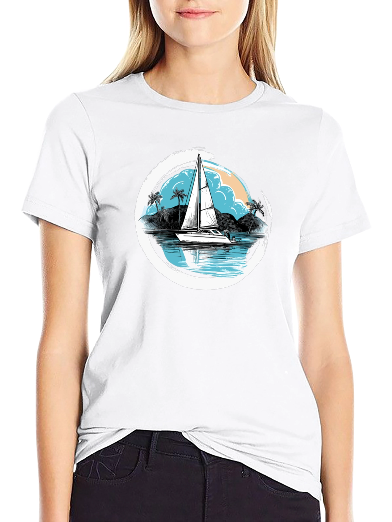 Sailboat Graphic T-Shirt - Island Vibes