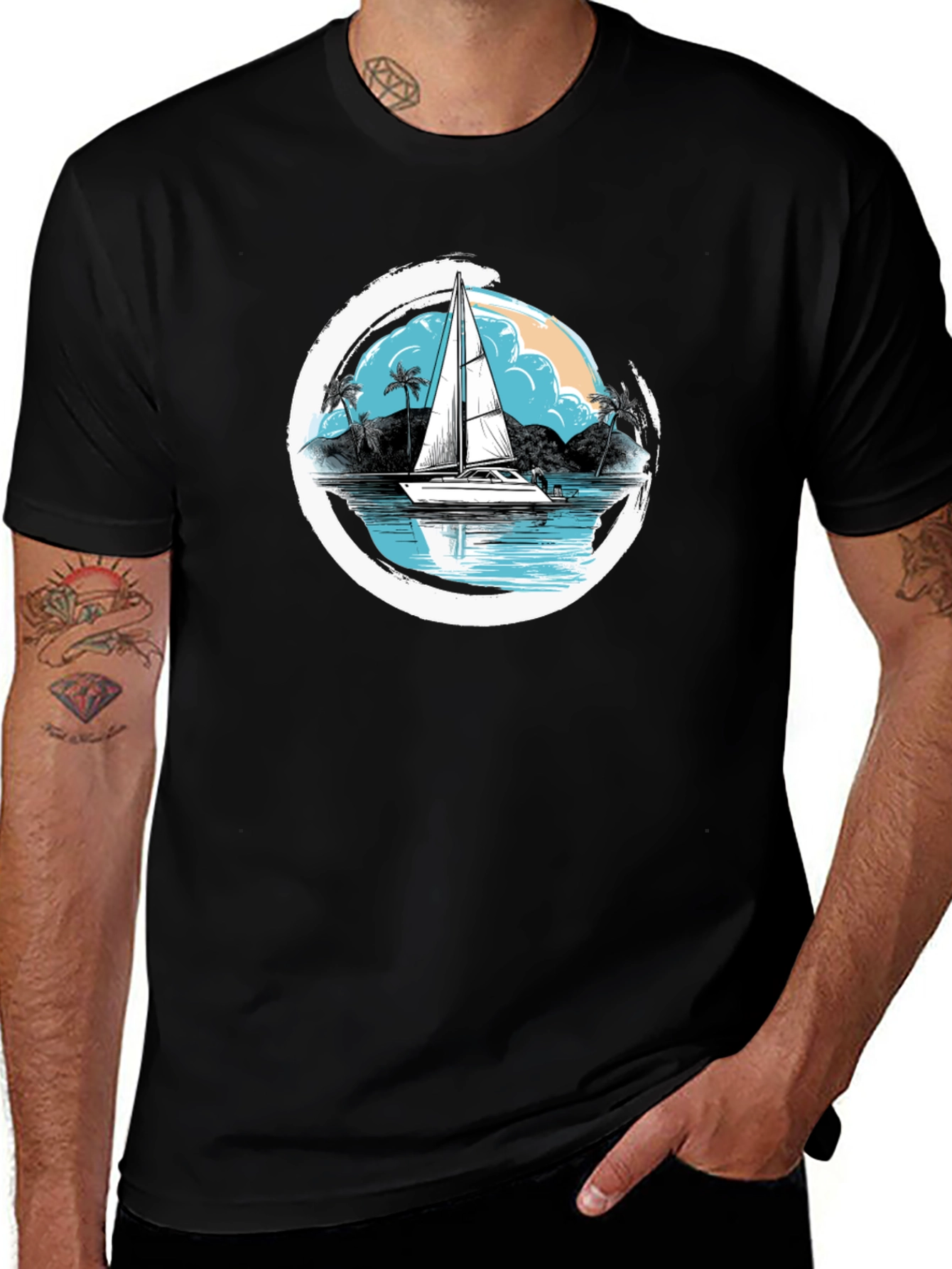 Sailboat Graphic T-Shirt - Island Vibes