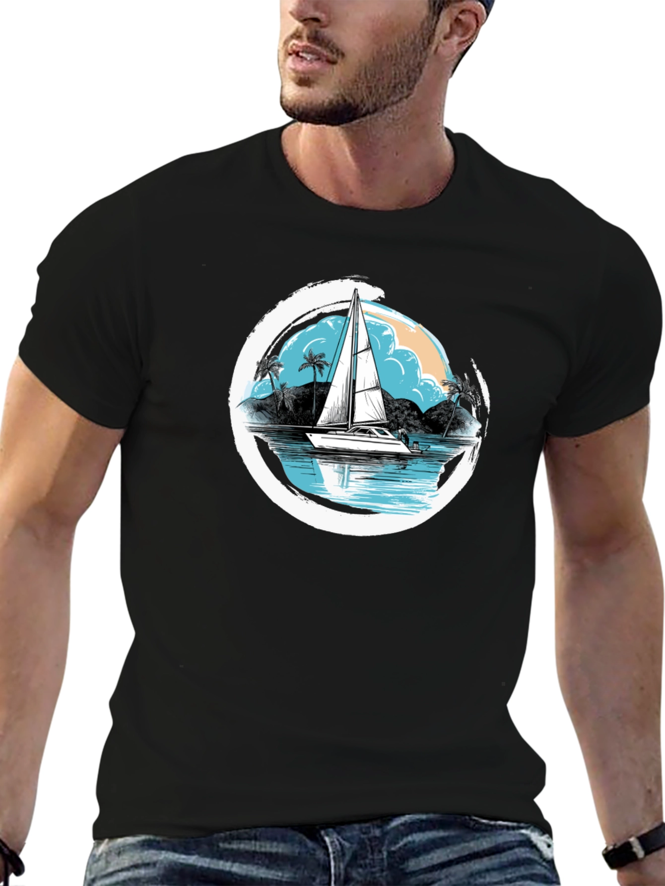 Sailboat Graphic T-Shirt - Island Vibes