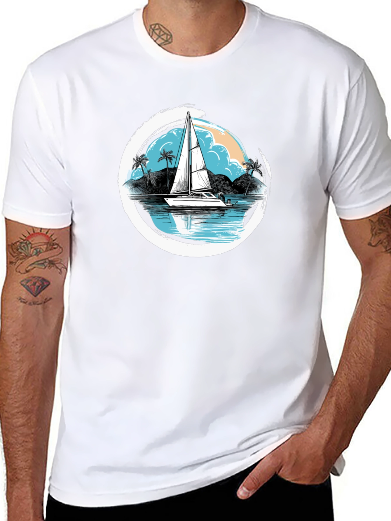 Sailboat Graphic T-Shirt - Island Vibes