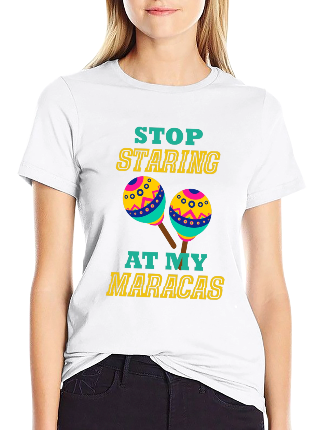 Funny Maracas T-Shirt - Stop Staring Graphic Tee