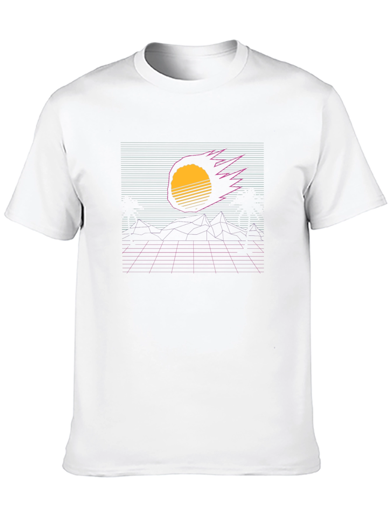 Retro Sunset Graphic Tee - Black