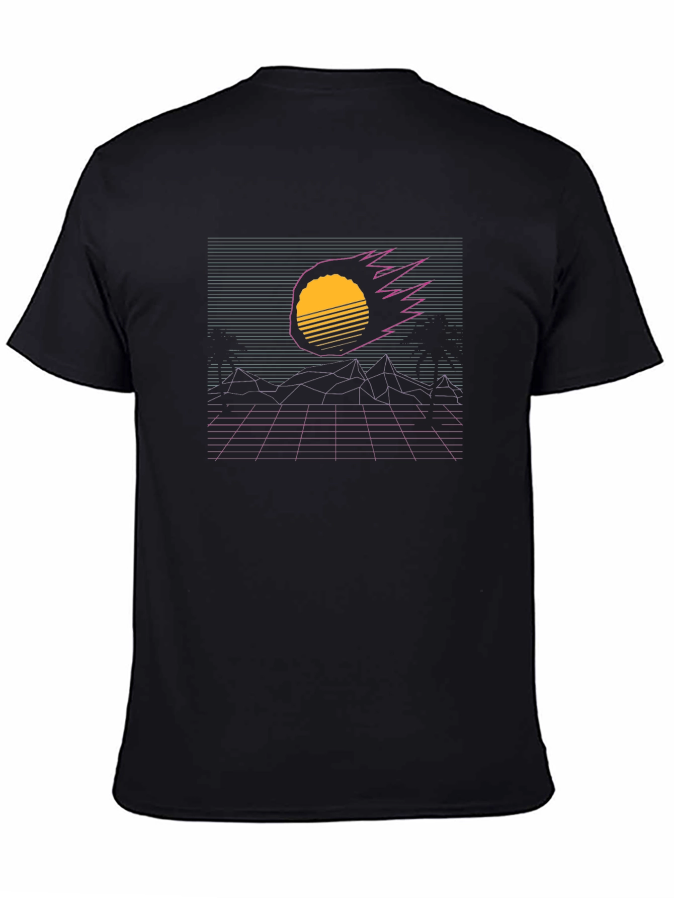 Retro Sunset Graphic Tee - Black