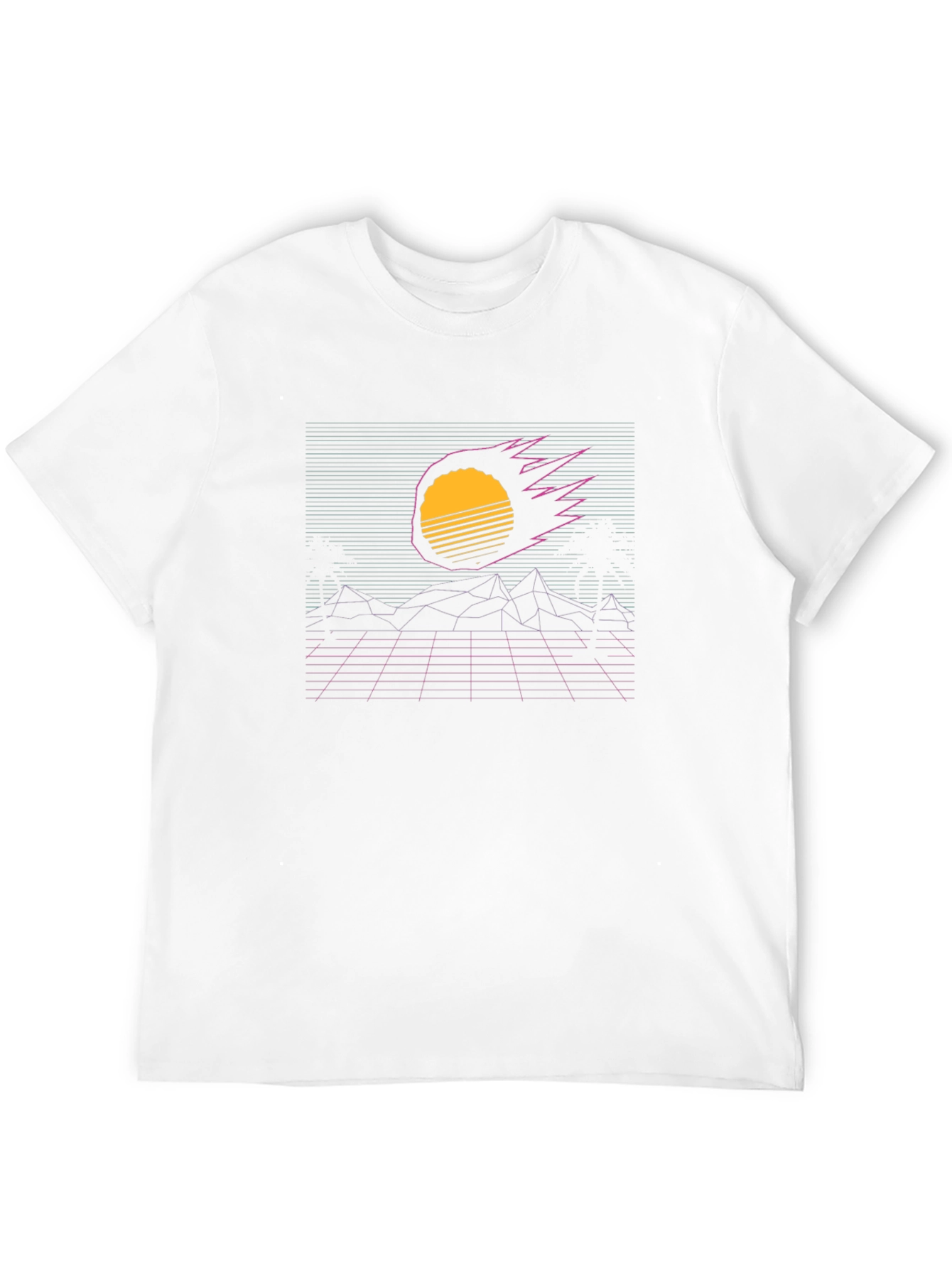 Retro Sunset Graphic Tee - Black