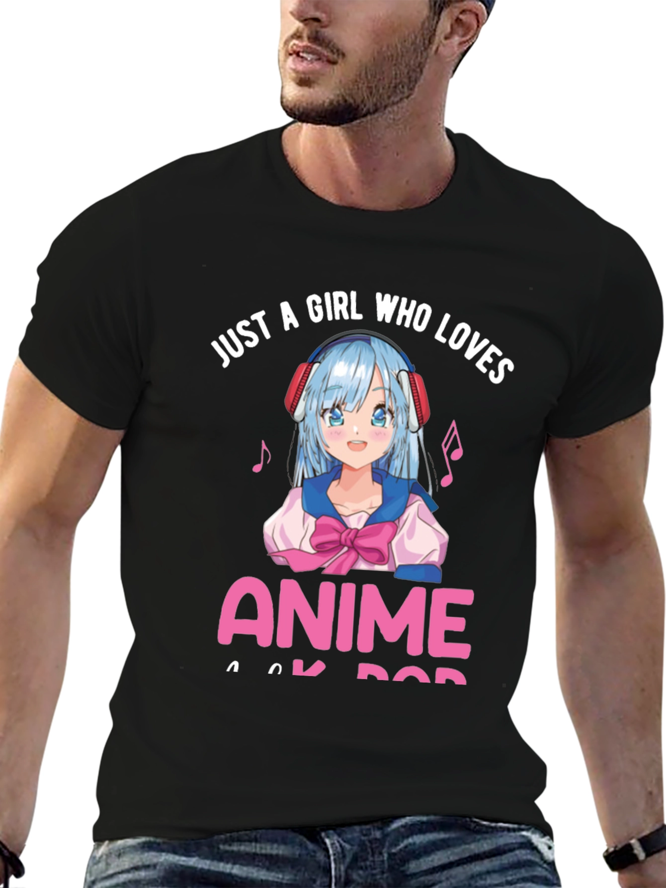 Anime Girl Lover Black T-Shirt