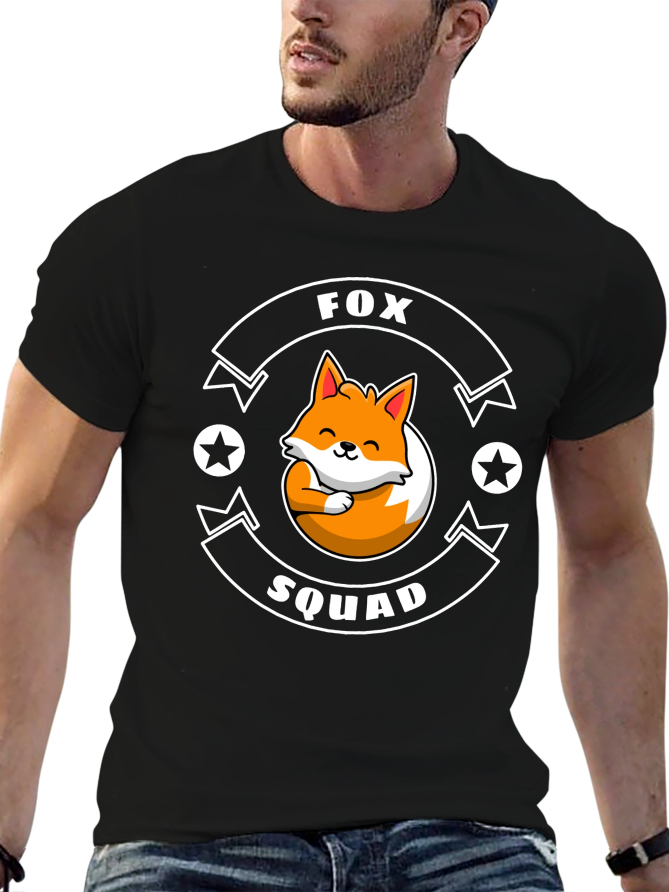 Fox Squad Graphic T-Shirt - Cute Cartoon Fox Design